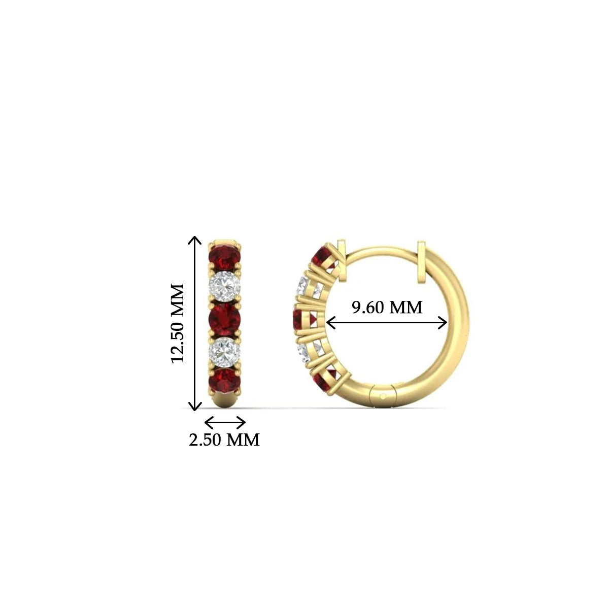 Stunning 5 Stone Huggie Hoops