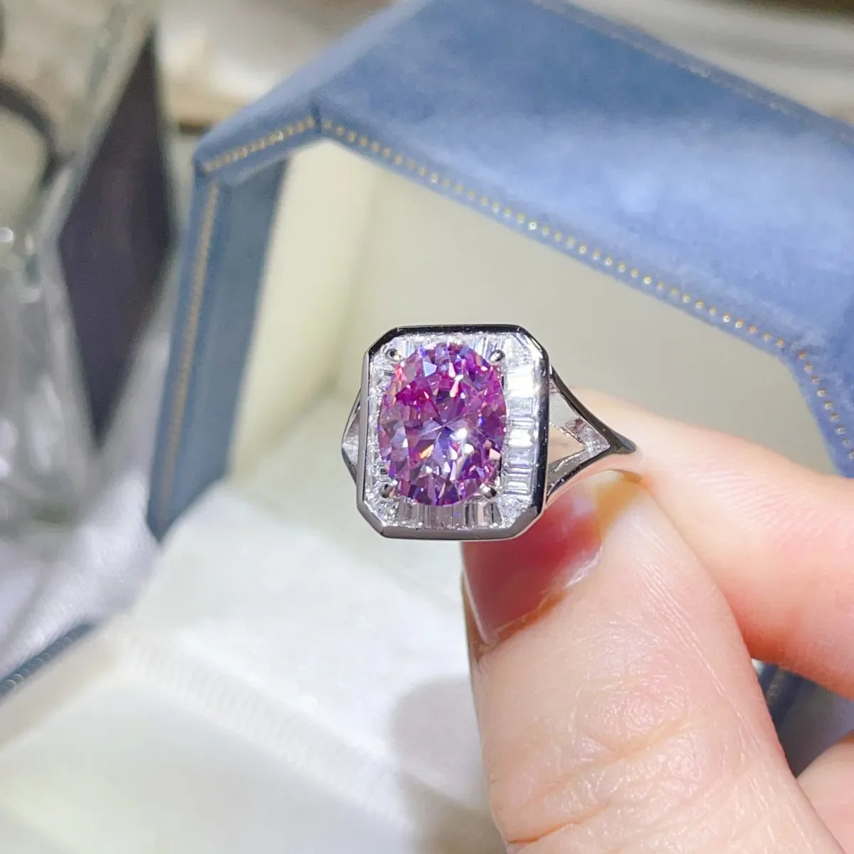 3 Carat Moissanite Square Ring