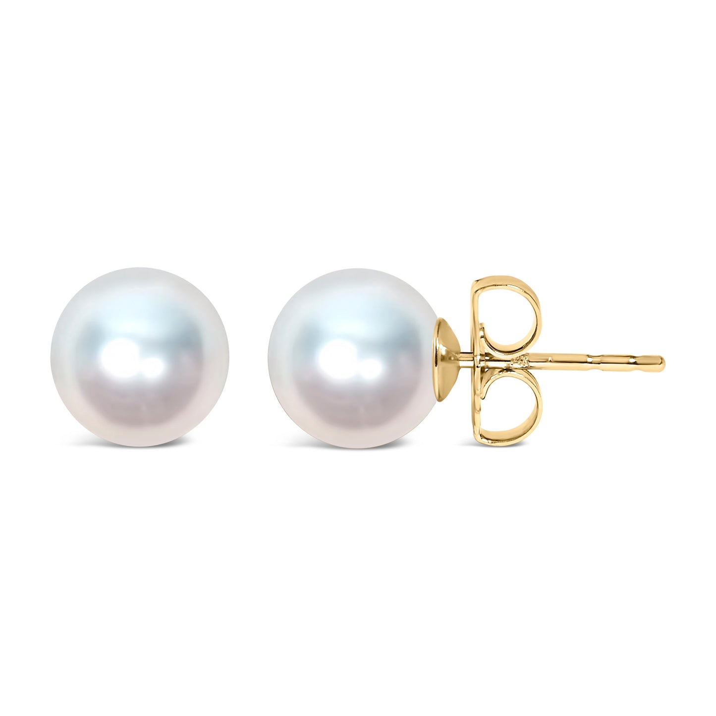 14k White Gold 5-5.5MM Akoya Cultured Pearl Solitaire Stud Earrings
