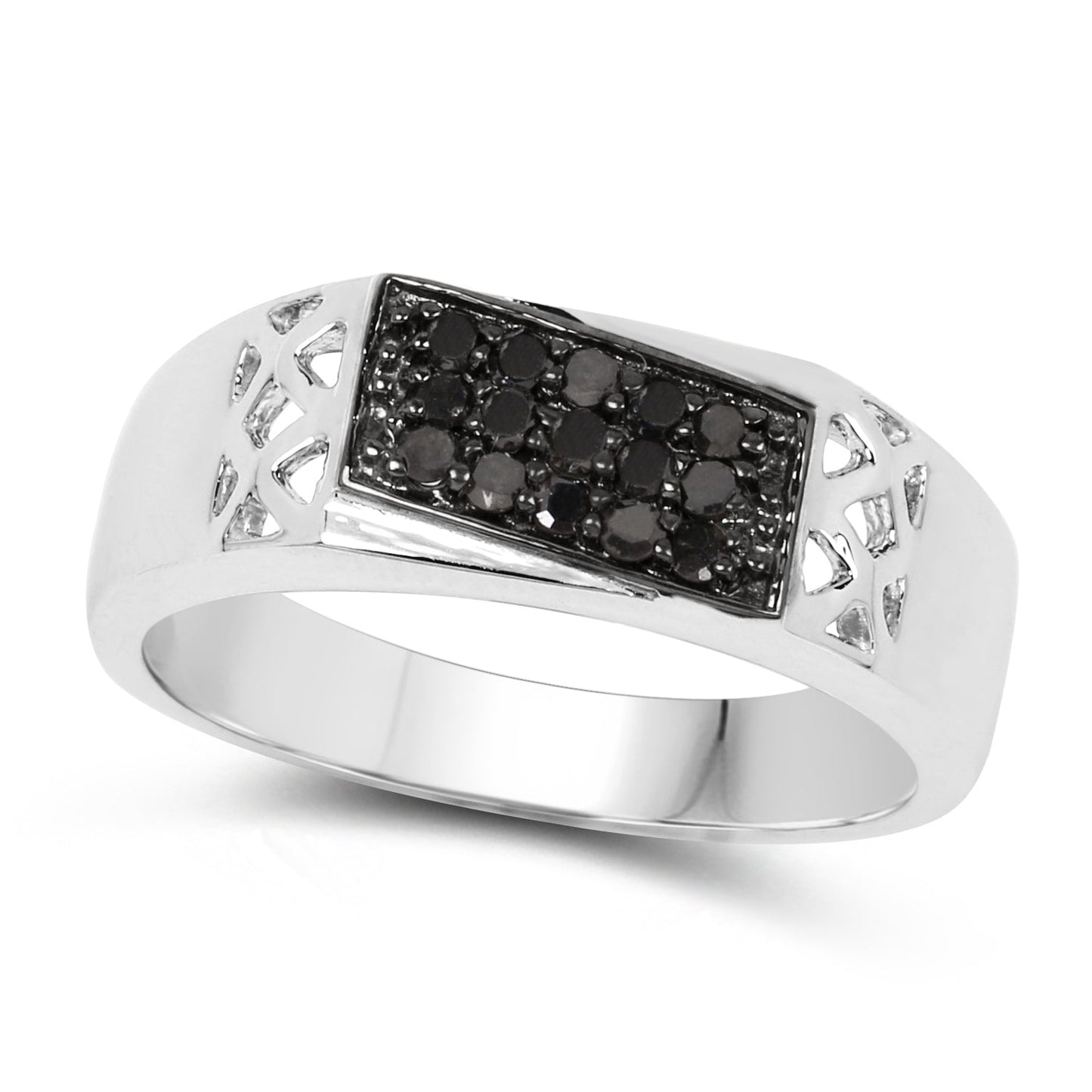 0.23 Carat Genuine Black Diamond .925 Sterling Silver Ring
