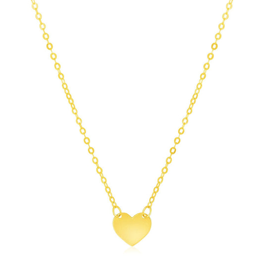 14k Yellow Gold Polished Mini Heart Necklace