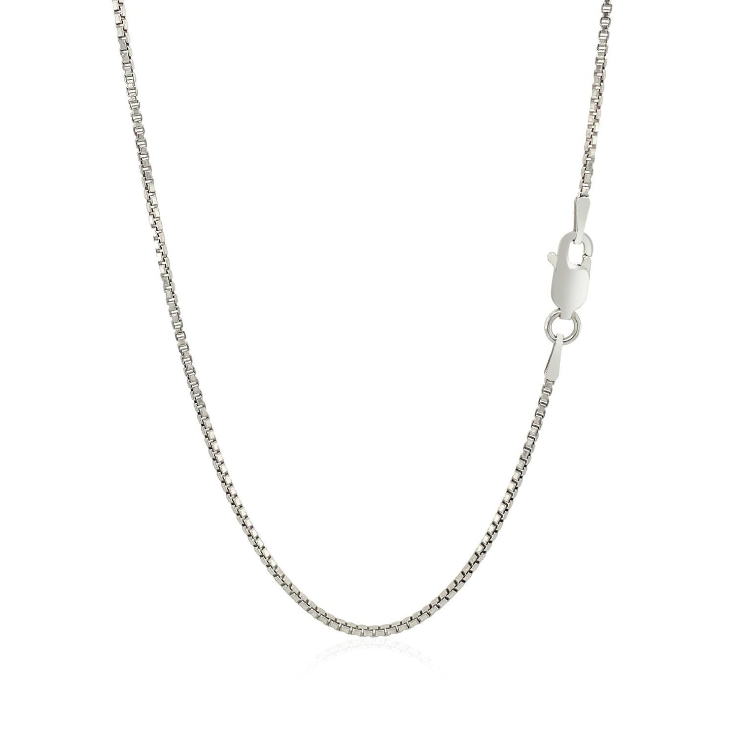Sterling Silver Rhodium Plated Box Chain 1.3mm