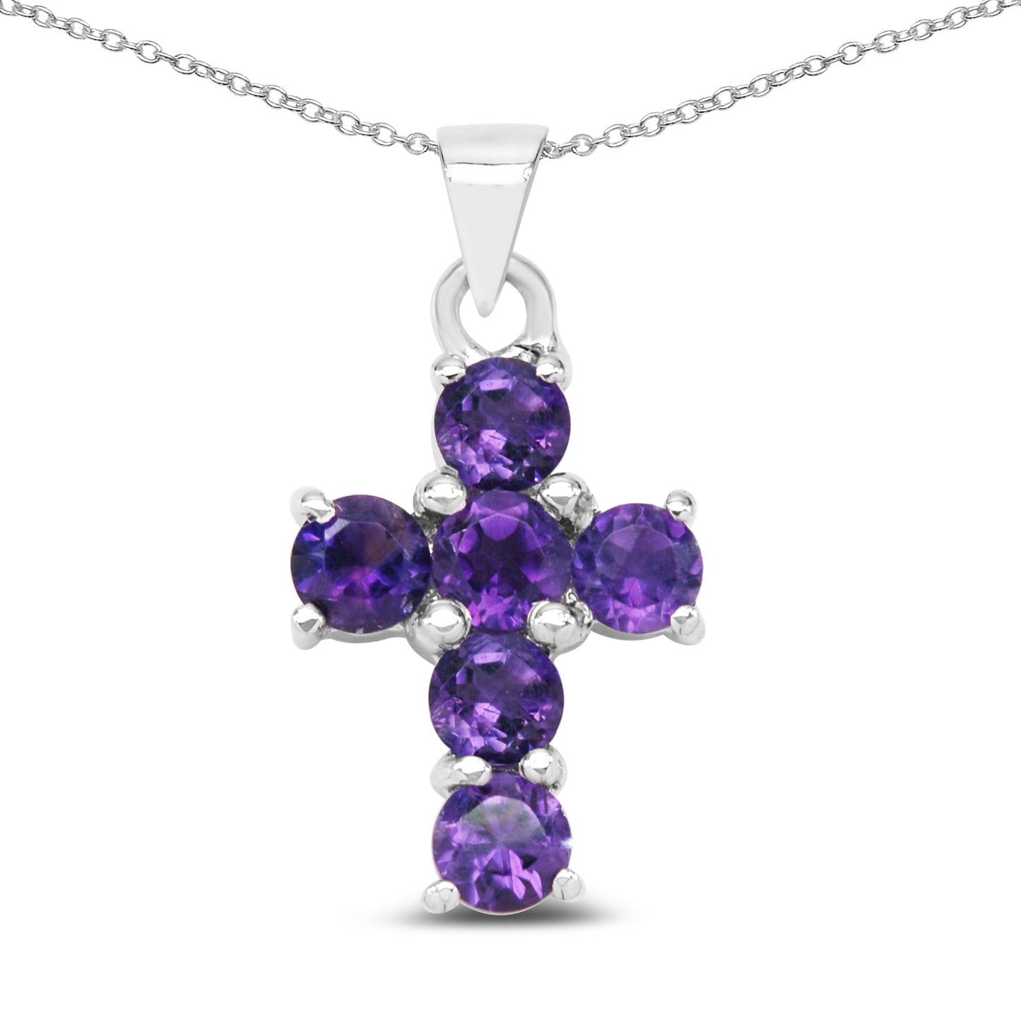 1.44 Carat Genuine Amethyst .925 Sterling Silver Pendant