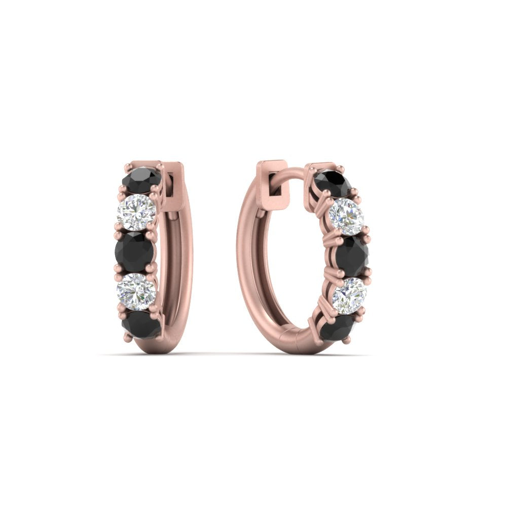 Sparkle 5 Stone Hoop Earrings