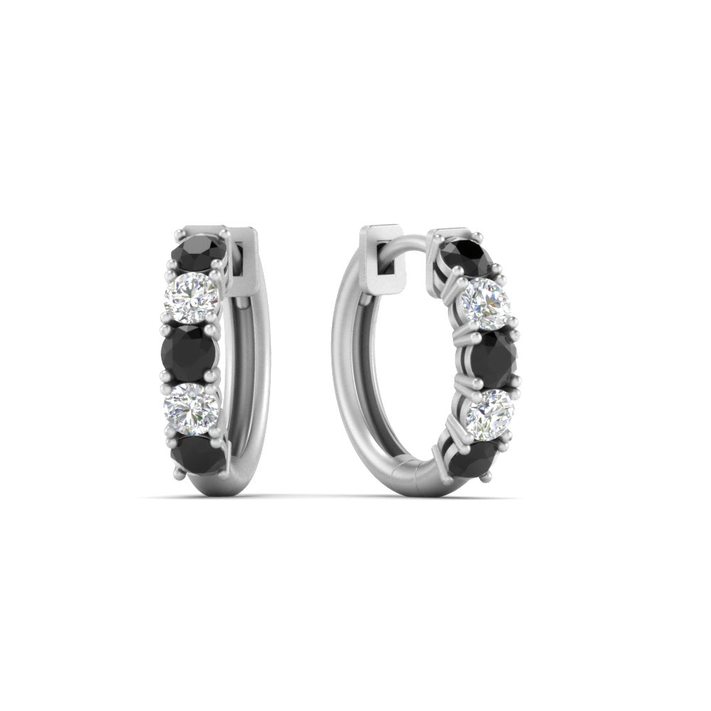 Sparkle 5 Stone Hoop Earrings