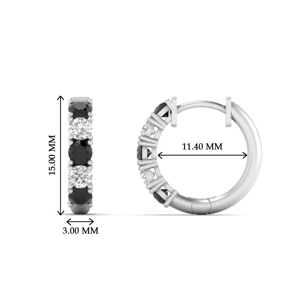 Sparkle 5 Stone Hoop Earrings