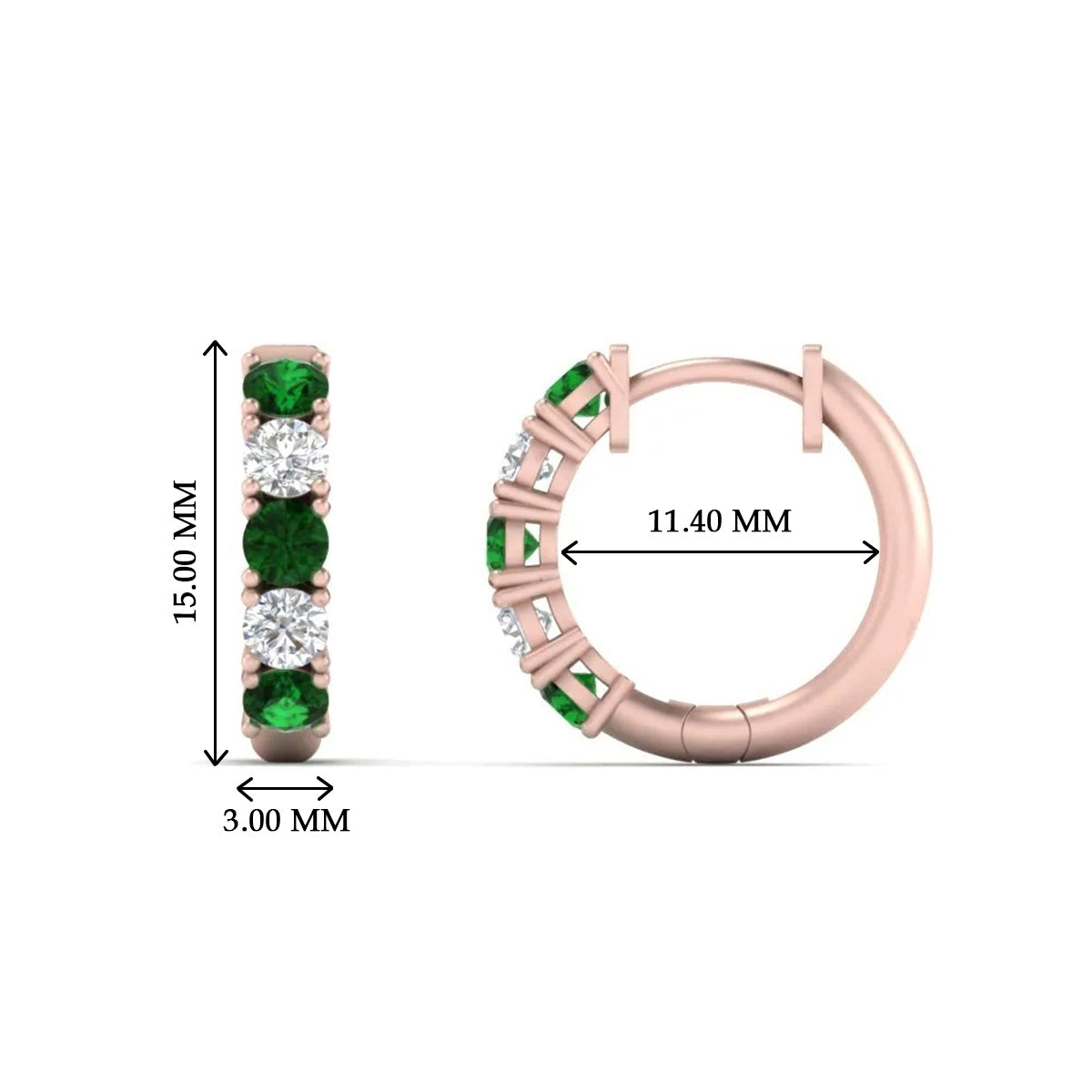 Sparkle 5 Stone Hoop Earrings