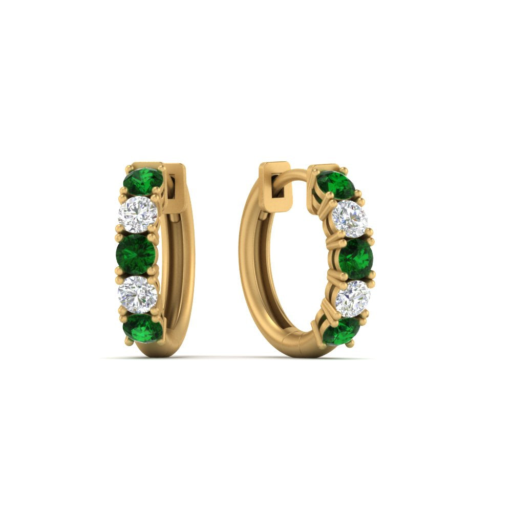 Sparkle 5 Stone Hoop Earrings