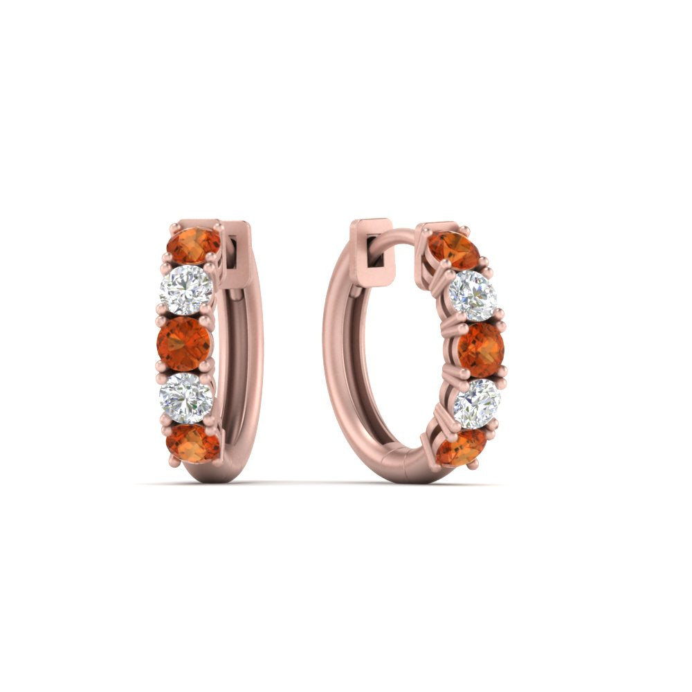 Sparkle 5 Stone Hoop Earrings