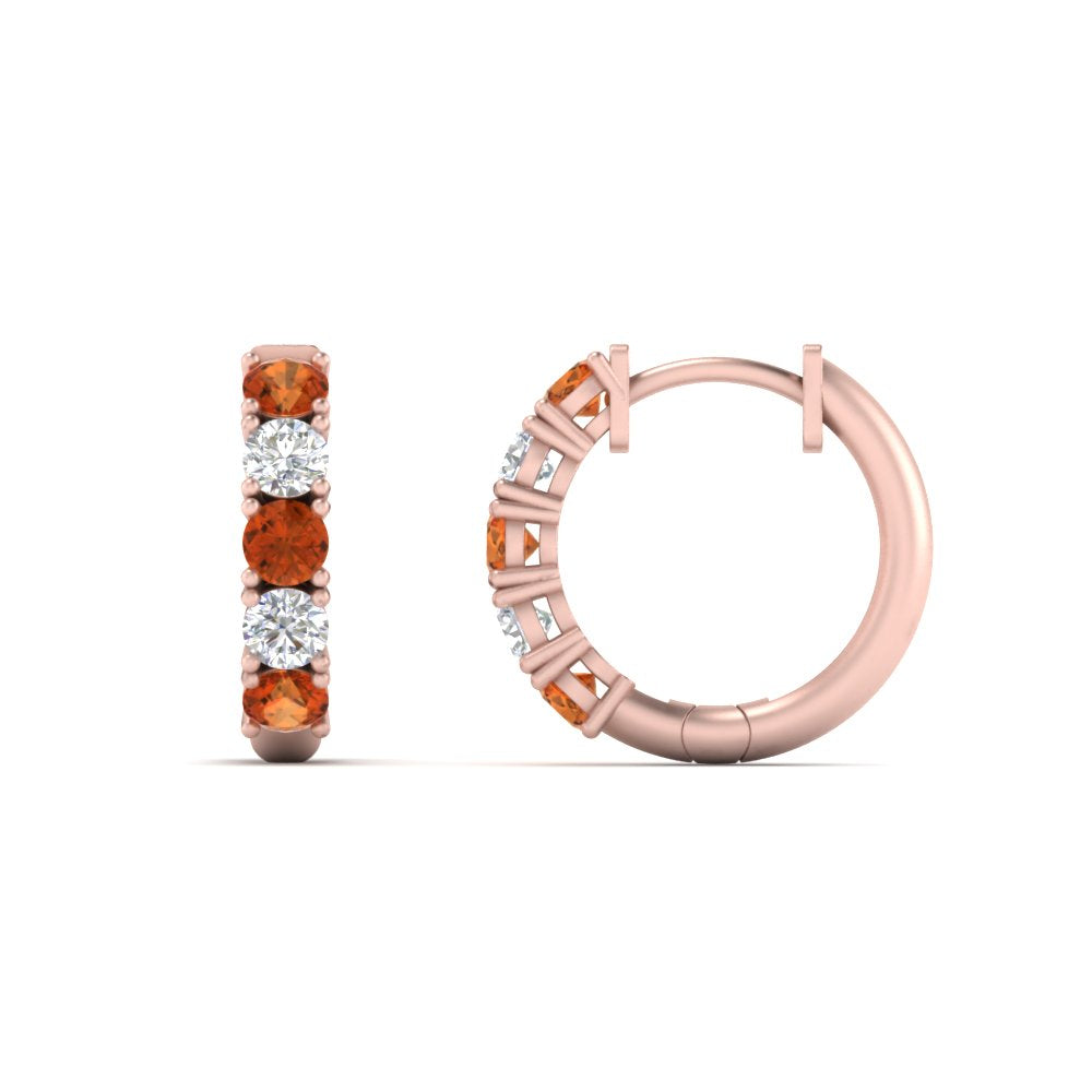 Sparkle 5 Stone Hoop Earrings
