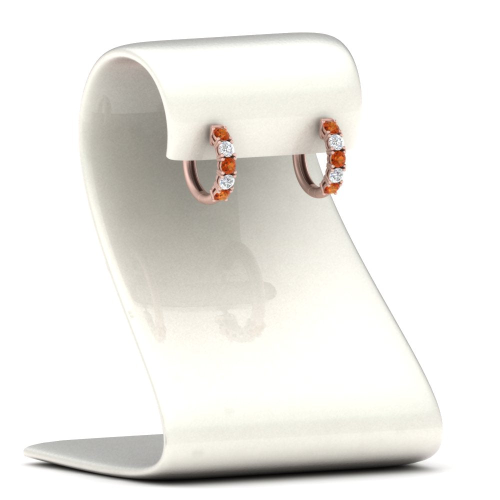 Sparkle 5 Stone Hoop Earrings