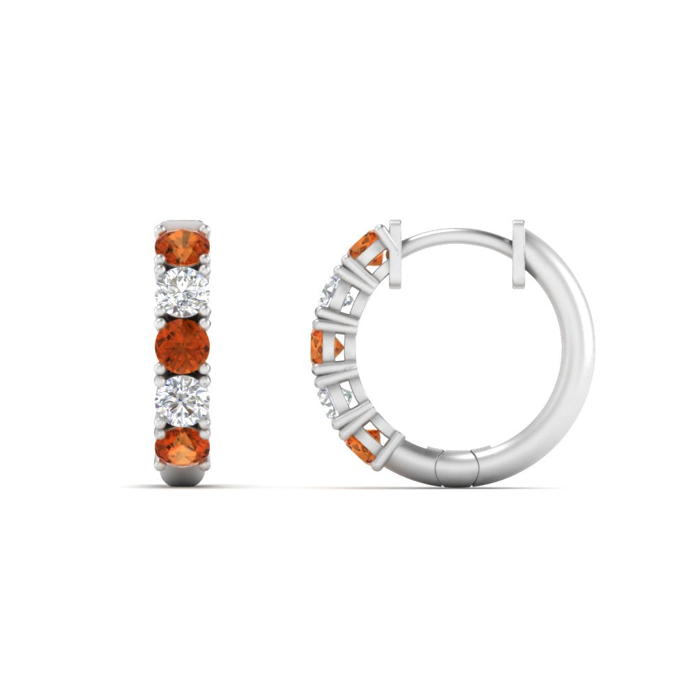 Sparkle 5 Stone Hoop Earrings