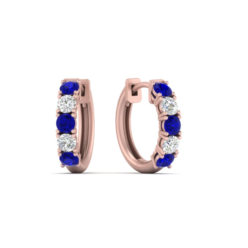 Sparkle 5 Stone Hoop Earrings