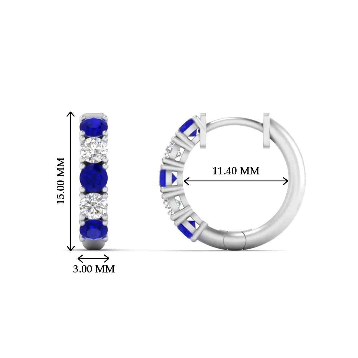 Sparkle 5 Stone Hoop Earrings