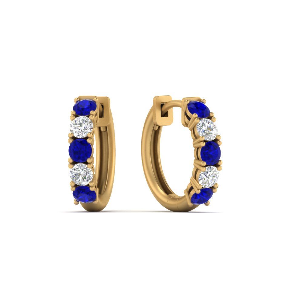 Sparkle 5 Stone Hoop Earrings
