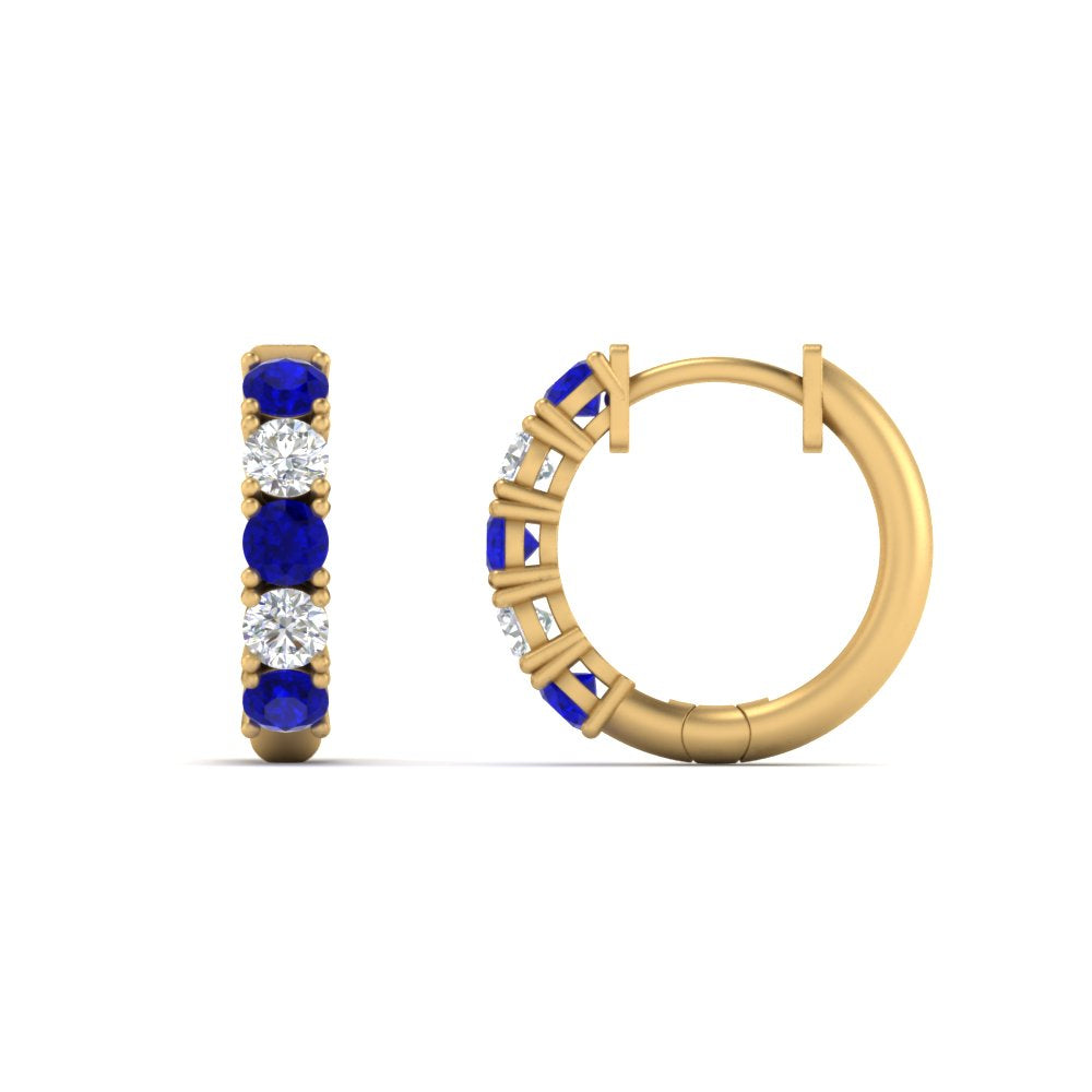 Sparkle 5 Stone Hoop Earrings