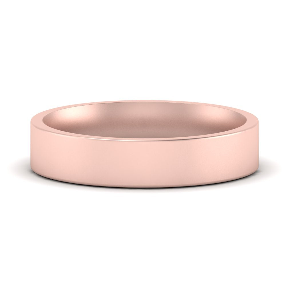 Comfort Fit Flat 4 mm Mens Wedding Band