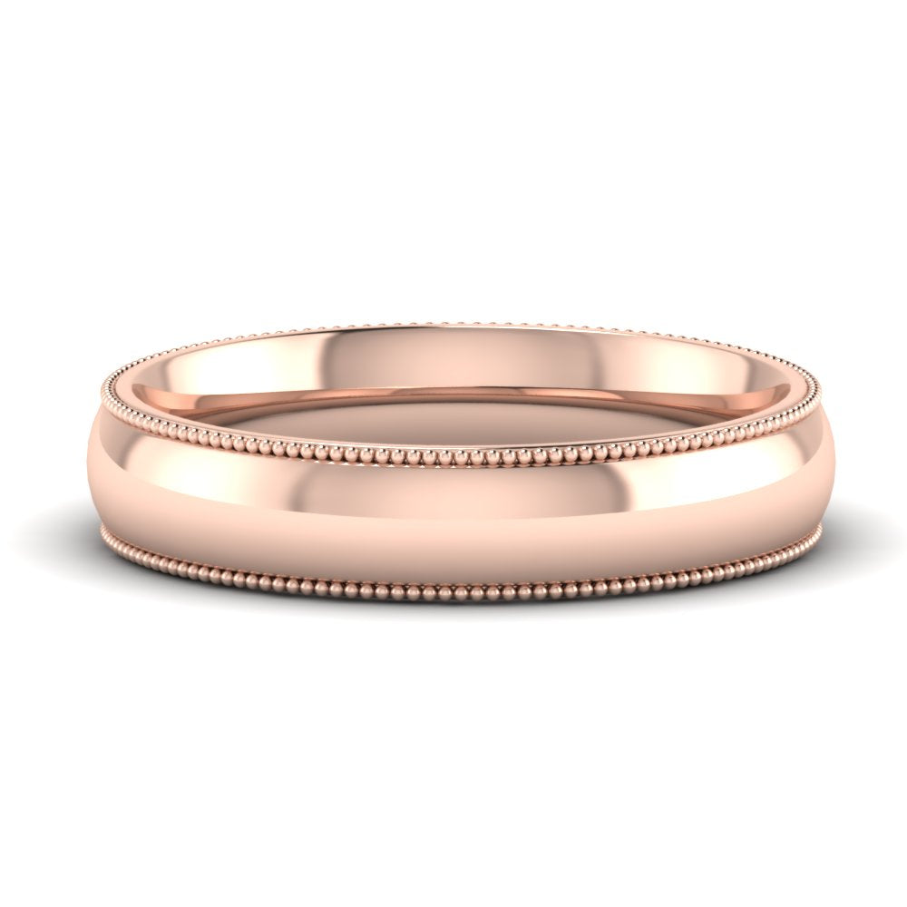 4 mm Comfort Fit Wedding Band Milgrain Edge