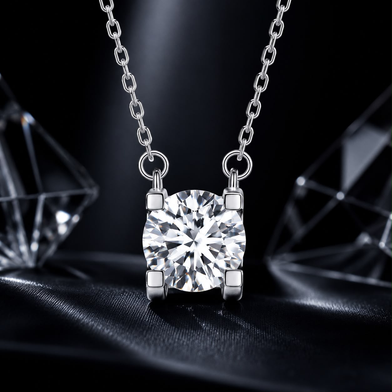 925 Sterling Silver 0.65 Carat Moissanite Necklace for Women