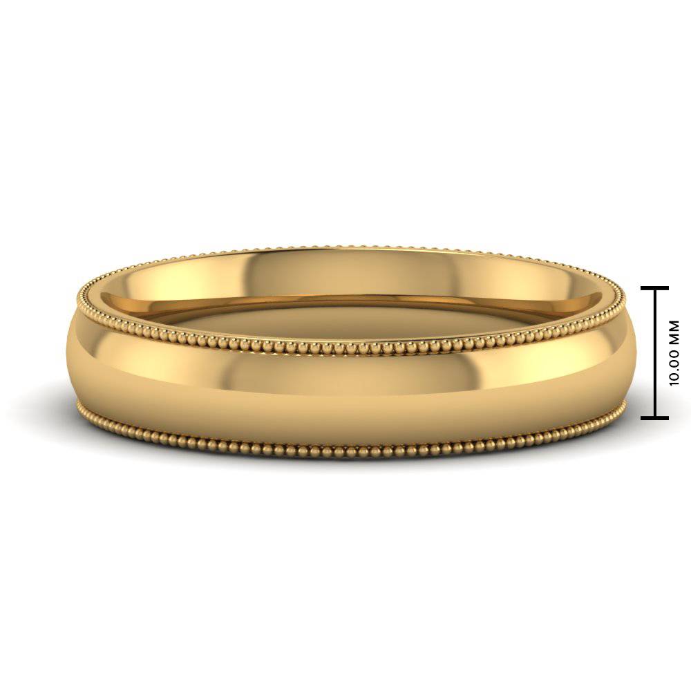 4 mm Comfort Fit Wedding Band Milgrain Edge