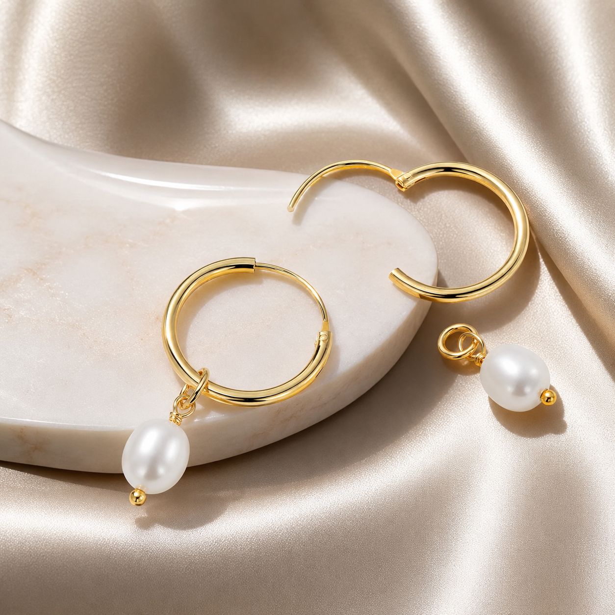 925 Sterling Silver Baroque Pearl Earrings for Women