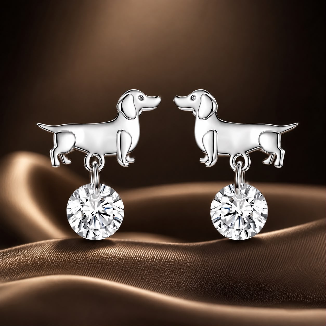 925 Sterling Silver White Gold Plated Pavé Setting CZ Earrings for Women