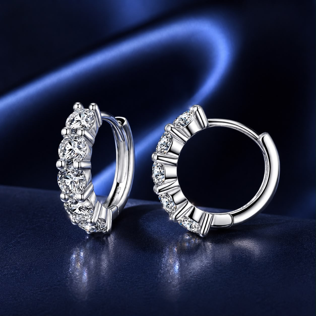 925 Sterling Silver 0.20 Carat Moissanite Earrings for Women