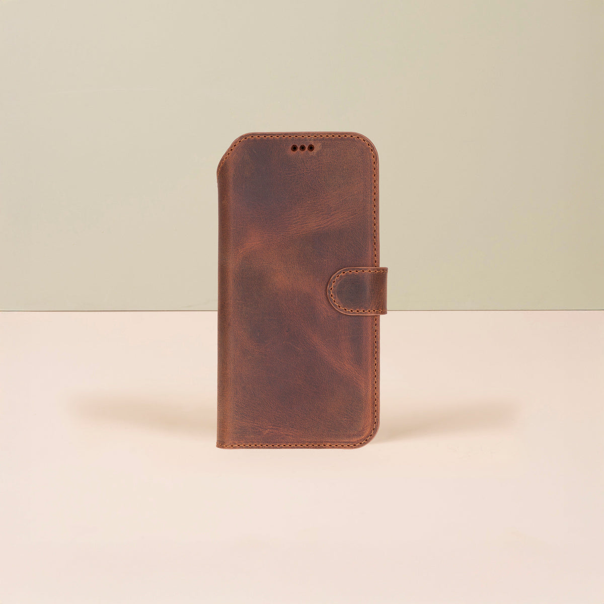 Leather iPhone 18 Pro Max Wallet Case – Brown - Austin