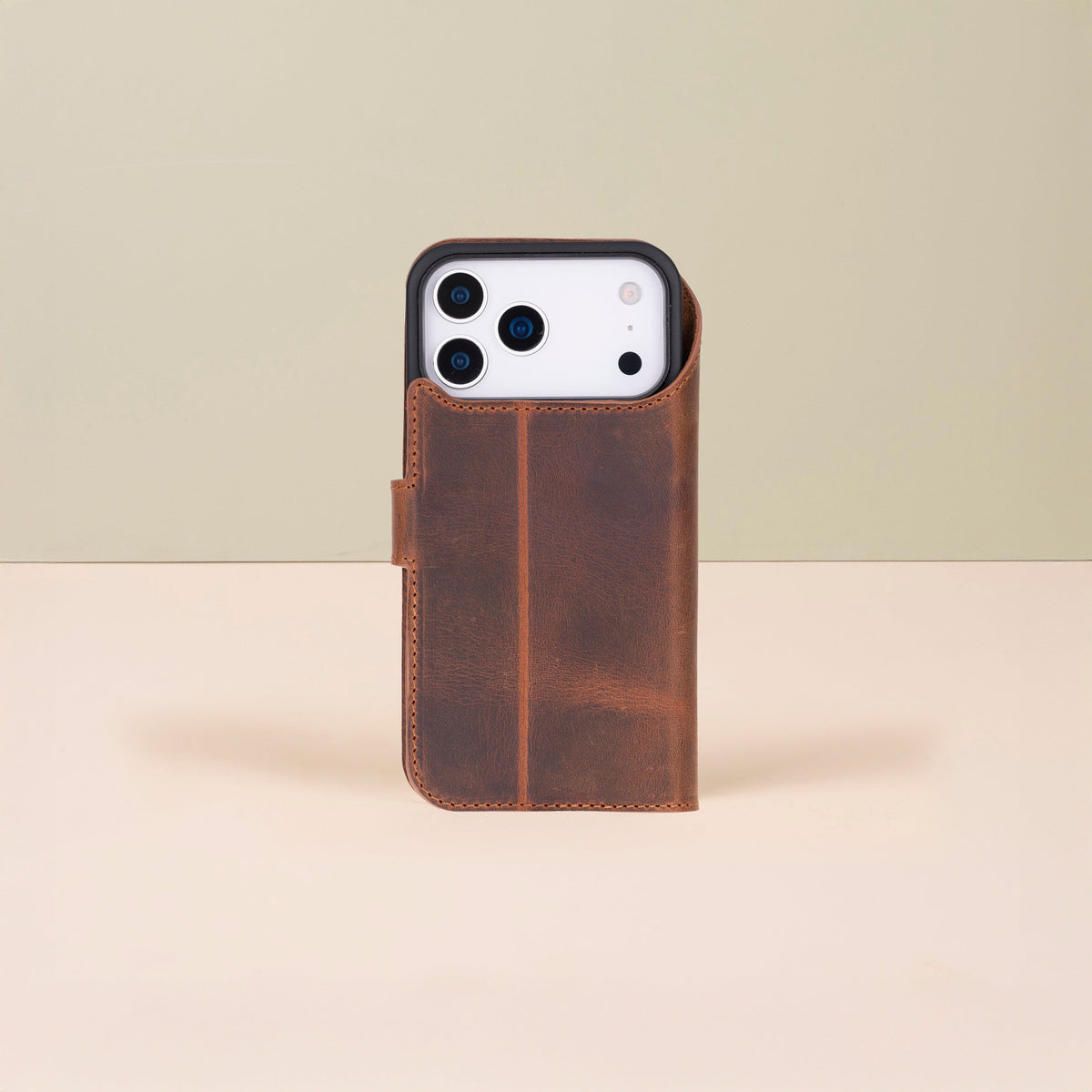 Leather iPhone 18 Pro Max Wallet Case – Brown - Austin