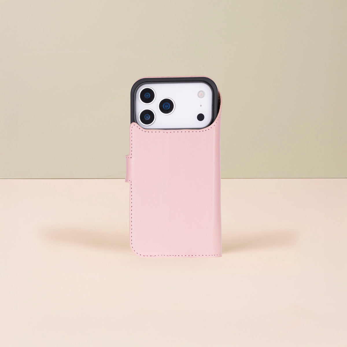 Leather iPhone 18 Pro Max Wallet Case – Pink - Austin