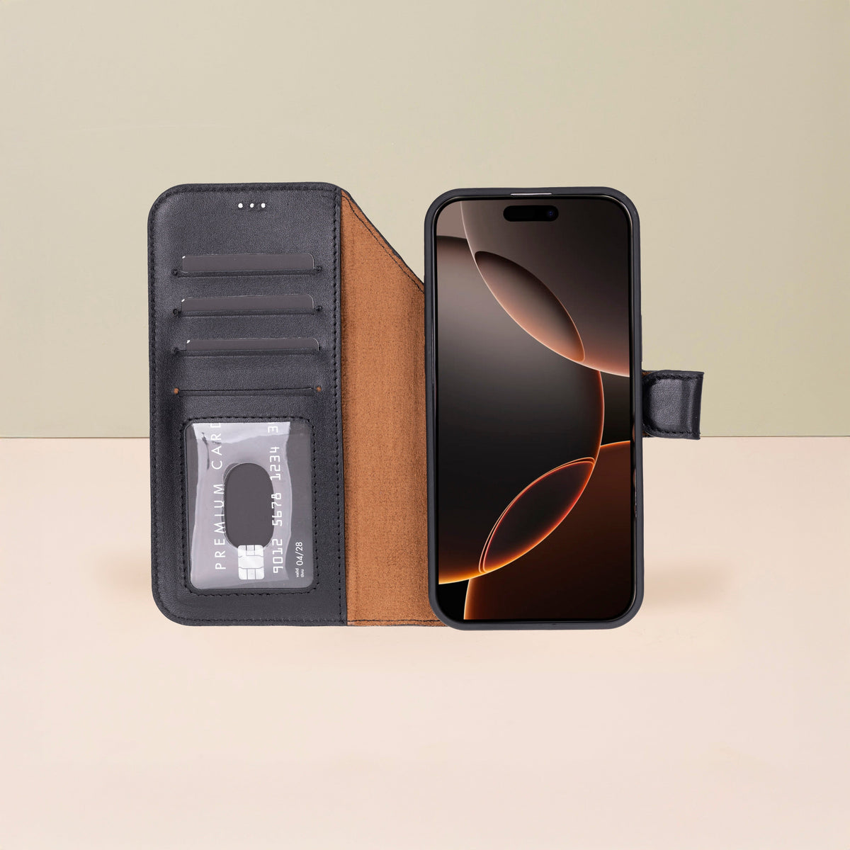 Leather iPhone 18 Pro Max Wallet Case – Black - Austin