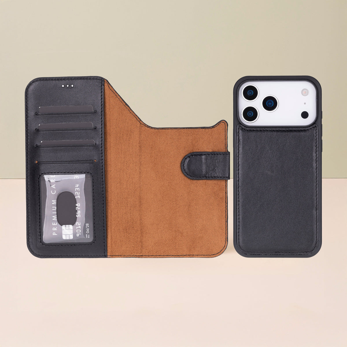 Leather iPhone 18 Pro Max Wallet Case – Black - Austin