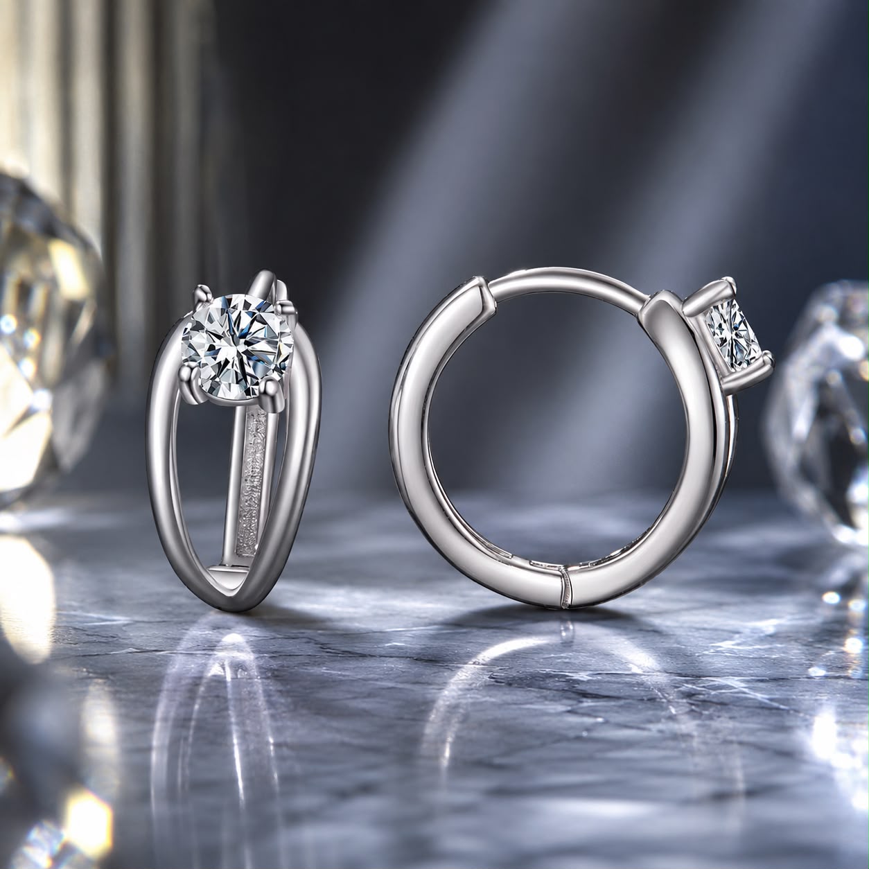925 Sterling Silver 0.40 Carat Moissanite Earrings for Women
