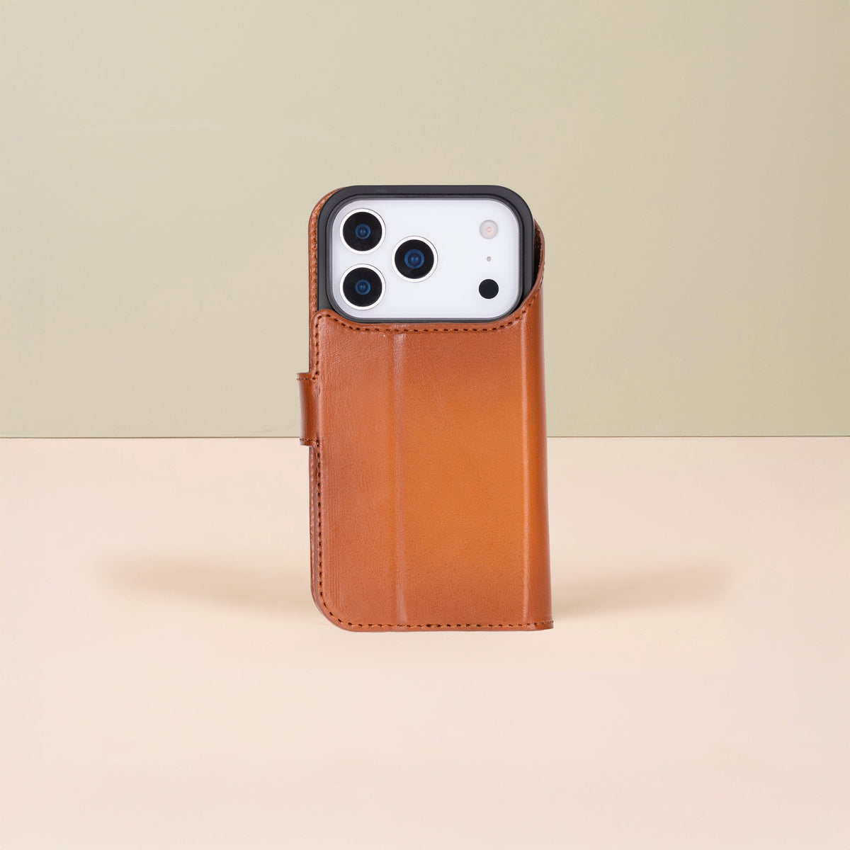 Leather iPhone 18 Pro Max Wallet Case – Rustic Brown - Austin