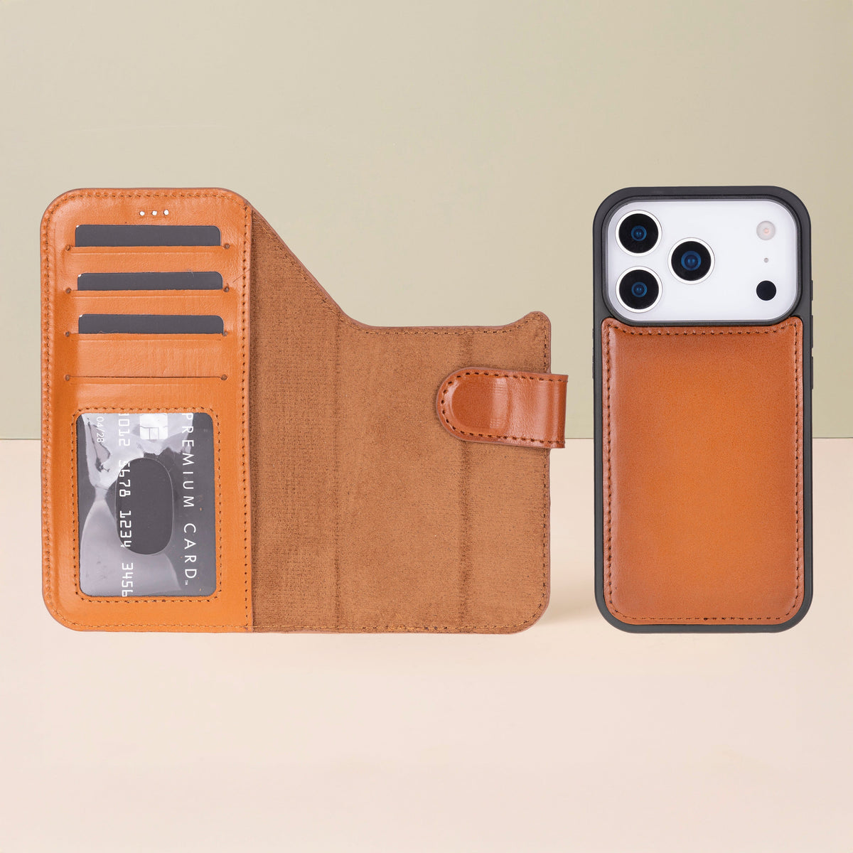 Leather iPhone 18 Pro Max Wallet Case – Rustic Brown - Austin