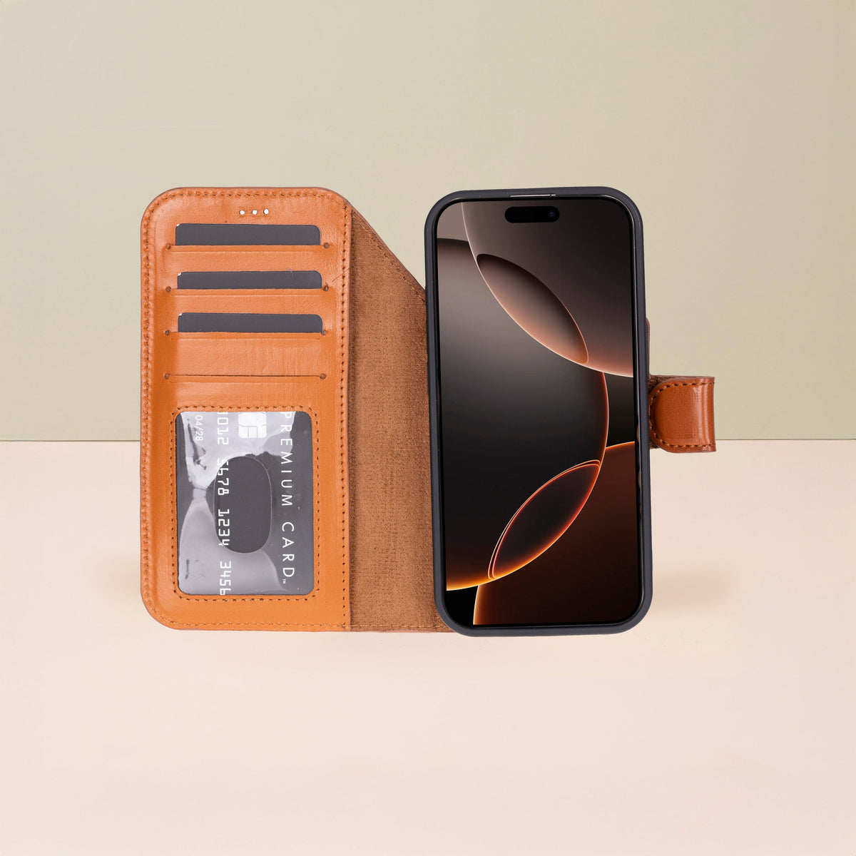 Leather iPhone 18 Pro Max Wallet Case – Rustic Brown - Austin