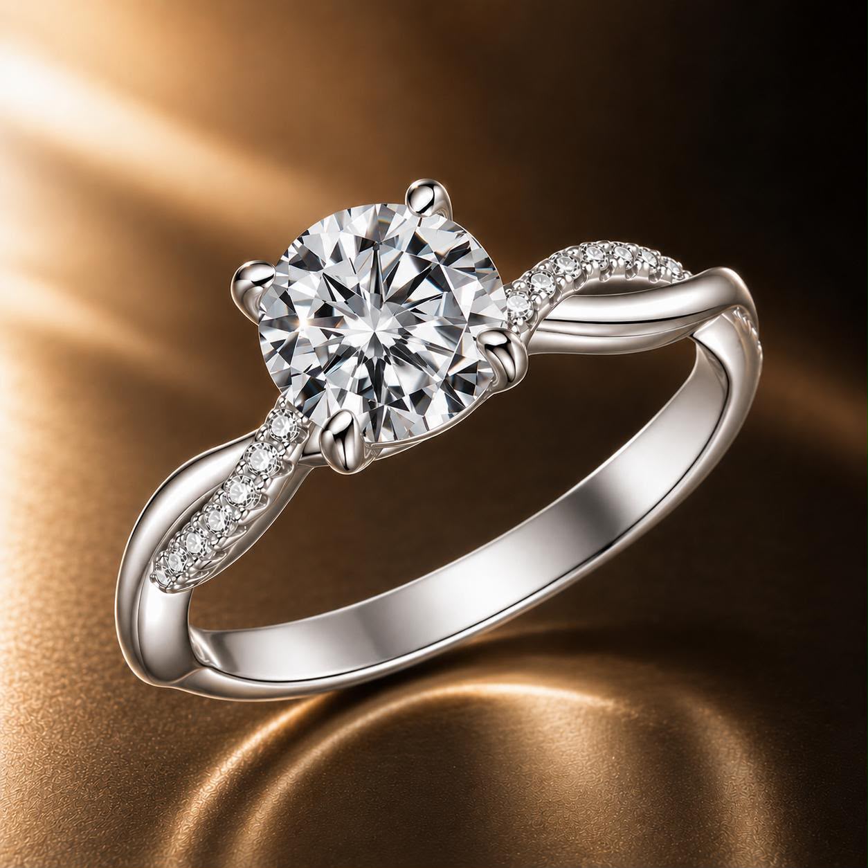 925 Sterling Silver Moissanite 0.65 Carat Ring Size 6 for Women