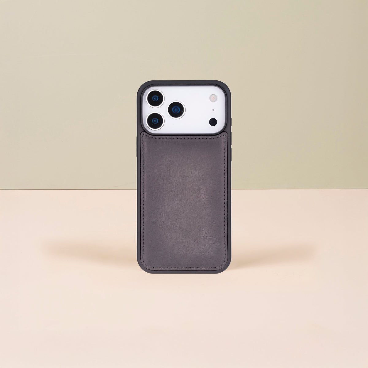 Leather iPhone 18 Pro Max Wallet Case – Gray - Austin