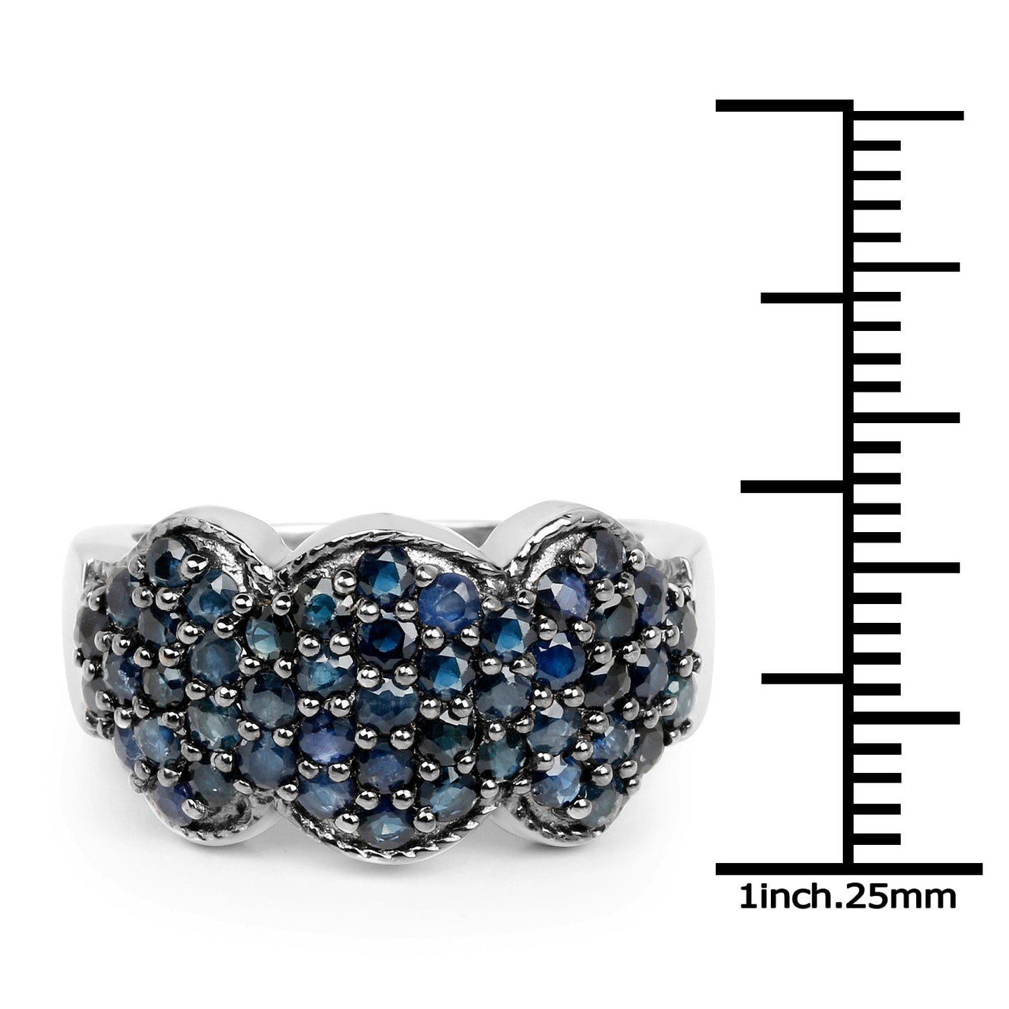 2.35 Carat Genuine Blue Sapphire .925 Sterling Silver Ring