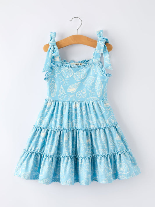 Spring Ocean  Girls Strap Dress