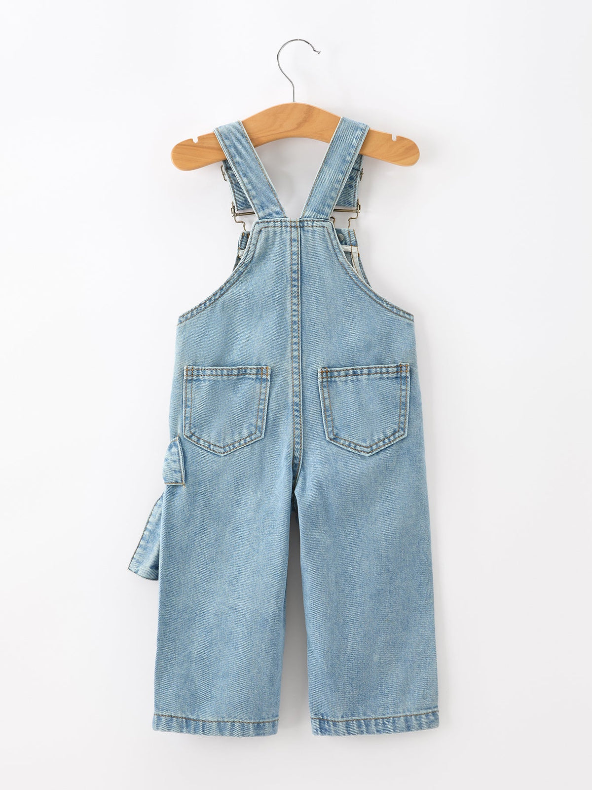 Bow Denim Girl Overalls Wide Leg Jumpsuit