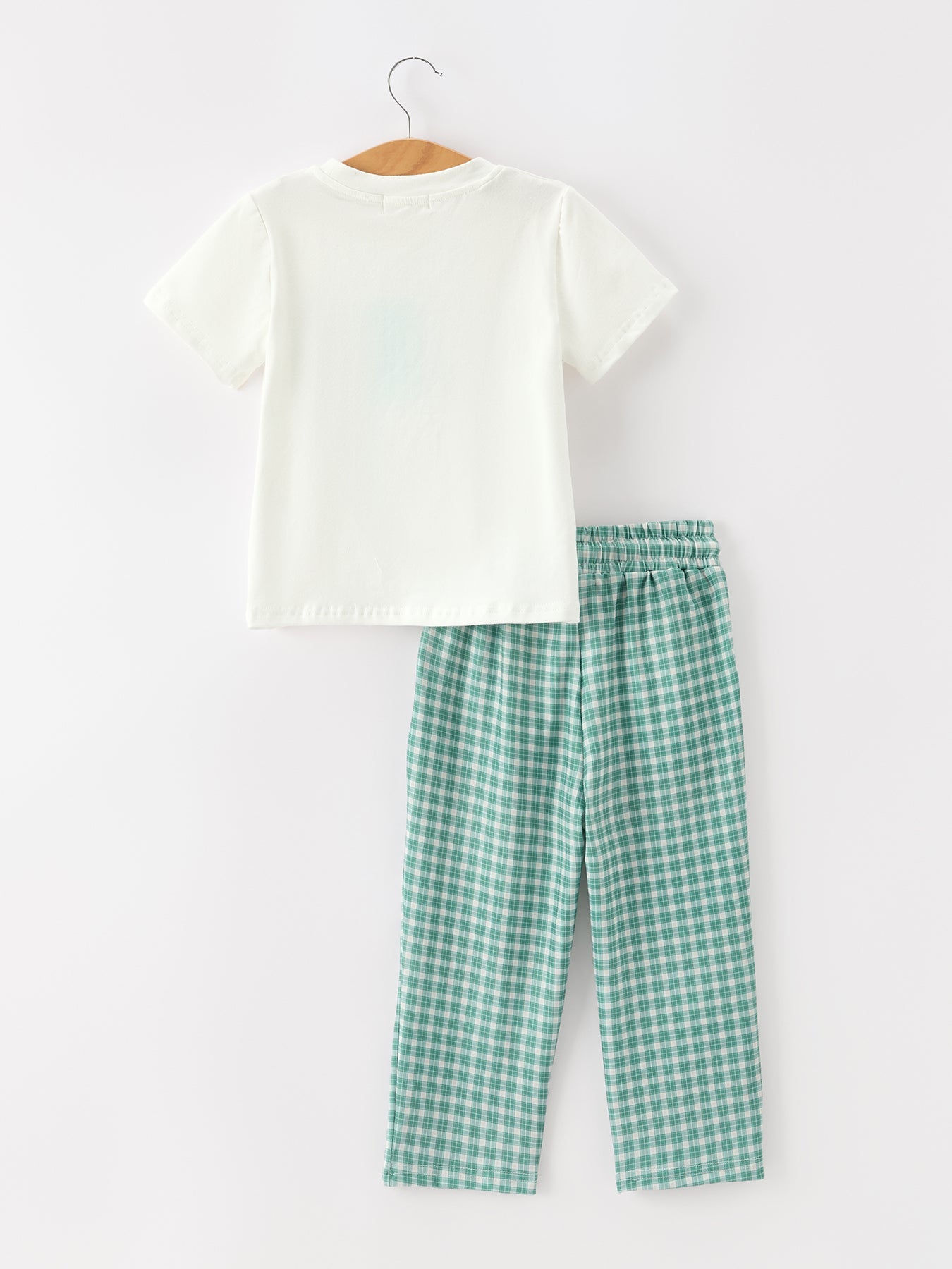 Western Plaid Horse Embroidery Boy Pants Set
