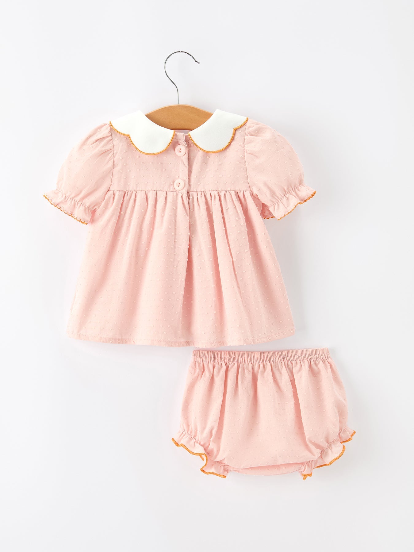 Halloween Pumpkin Embroidered Girls Bloomer Set