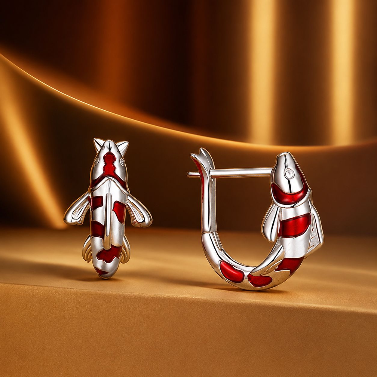 925 Sterling Silver Enamel and CZ Earrings with Platinum Plating for Women
