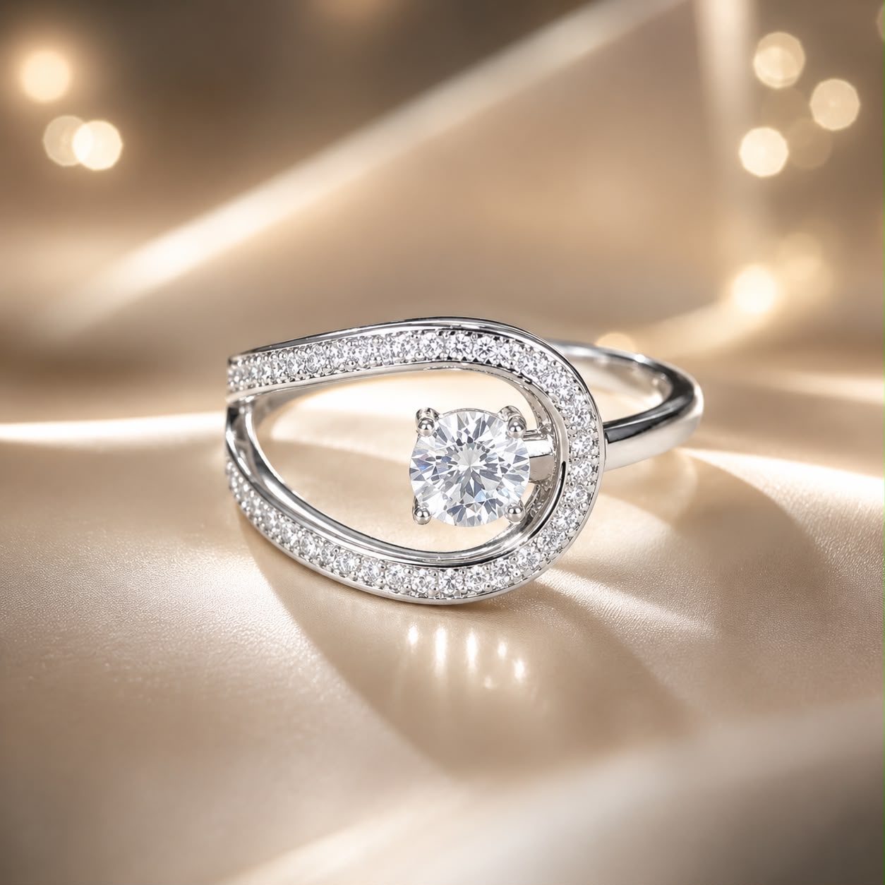 925 Sterling Silver 0.50 Carat Moissanite Ring Size 6 for Women