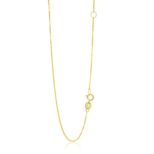 14k Yellow Gold Adjustable Box Chain 0.6mm