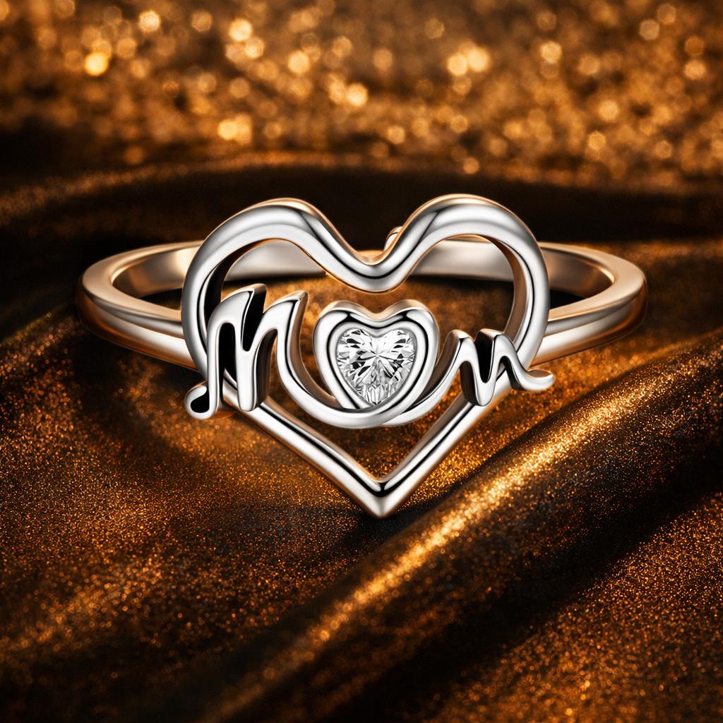 925 Sterling Silver Heart-shaped CZ Ring for Women
