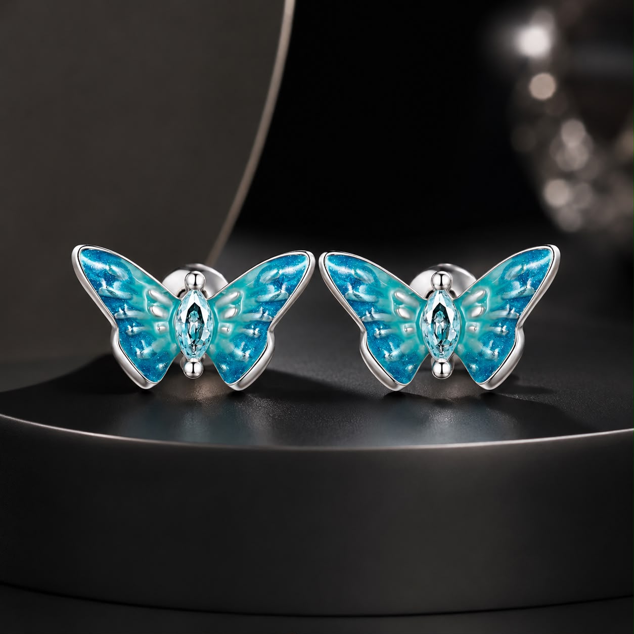 925 Sterling Silver Earrings with Enamel and CZ for Women
