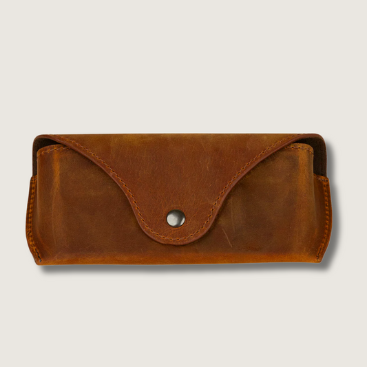 Premium Leather Eyewear Case - Dark Brown - Cambridge