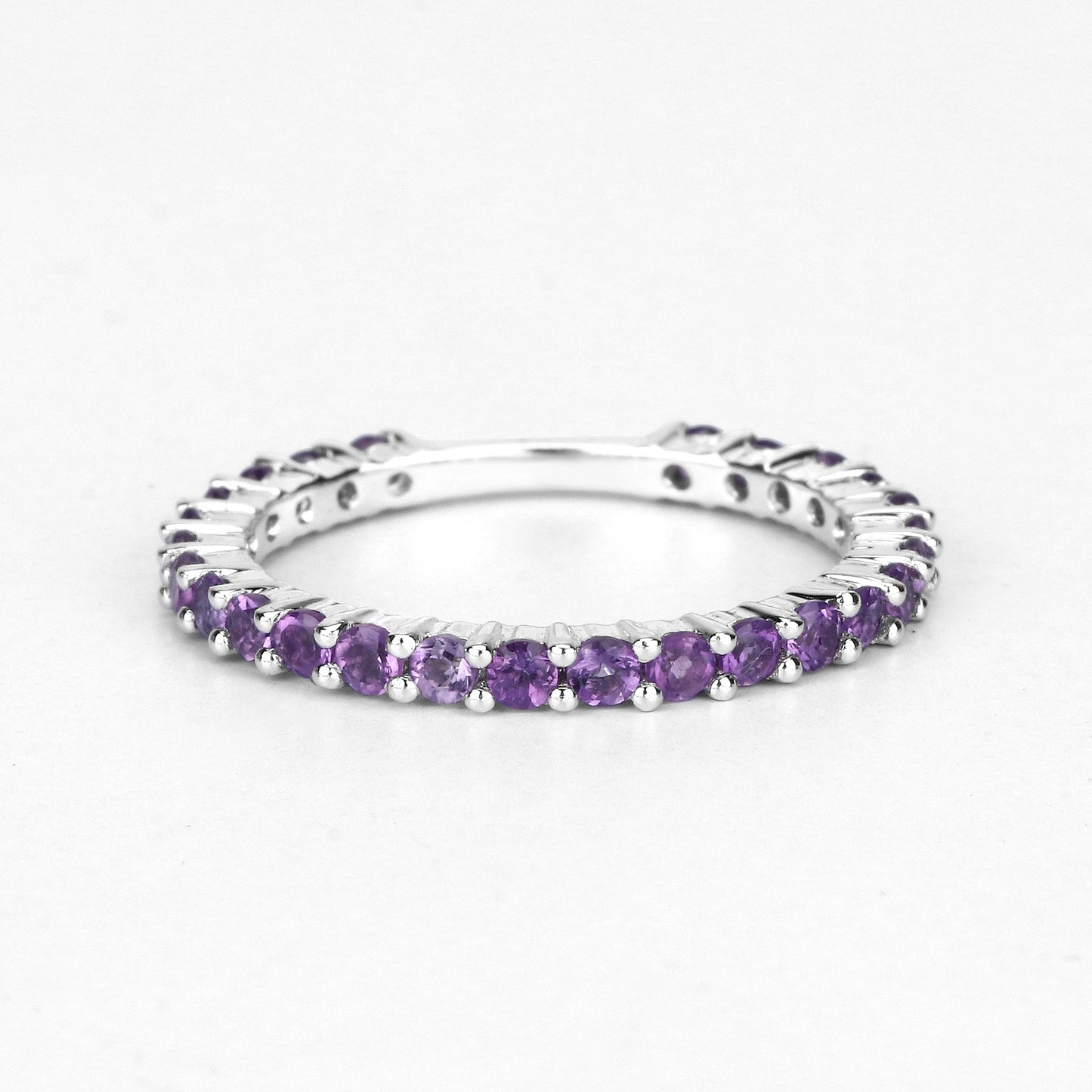 0.78 Carat Genuine Amethyst .925 Sterling Silver Ring